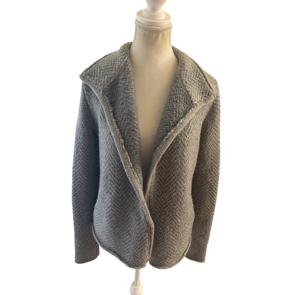 James Perse Gray Herringbone Wool Blend Jacket Size 2 Medium